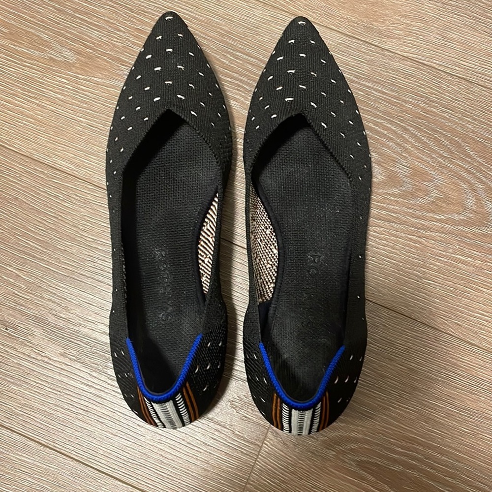 Rothy’s Shoes - The Point in color ivory dot